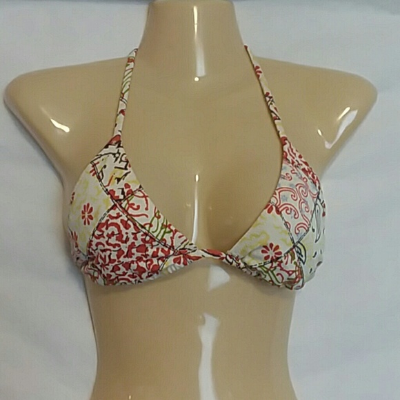J Crew Mixed Print Patchwork String Bikini Top - Picture 1 of 8